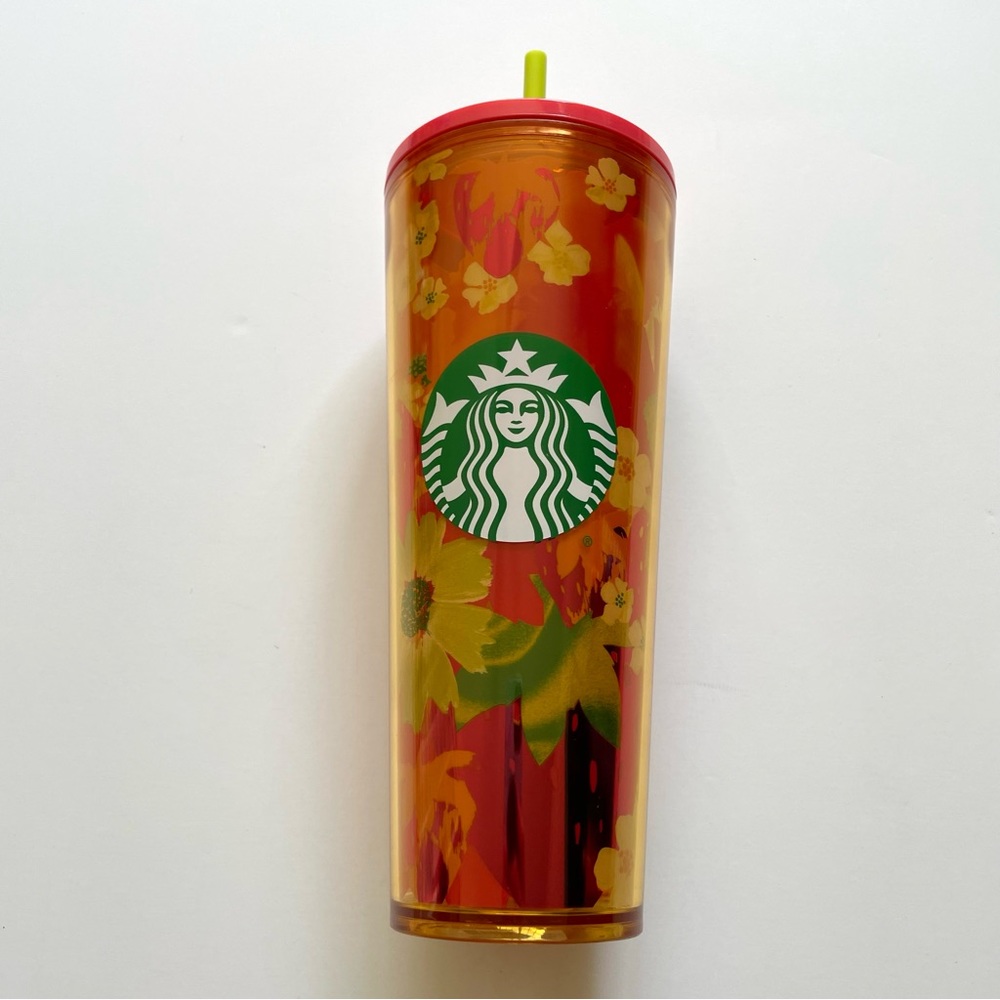 Starbucks Summer 2022 Strawberry Fields Floral Venti Cold Cup Tumbler